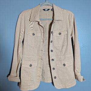 Lands End Tan Khaki Utility Jacket Women's Size XS